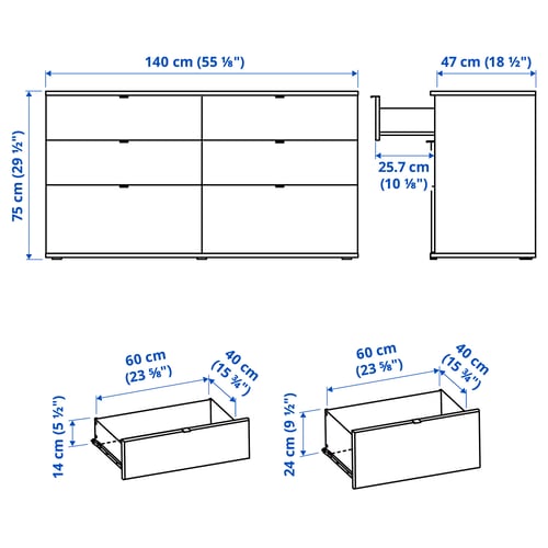 Illustration with measurements for the product: VIHALS.