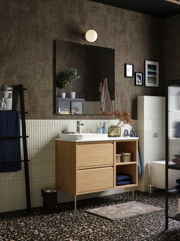 VILTO Towel stand, black