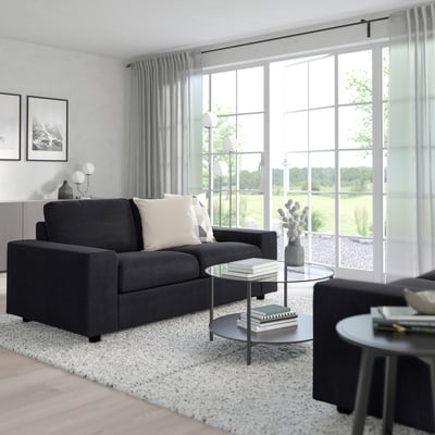 VIMLE 2-seat sofa, with wide armrests/Saxemara black-blue