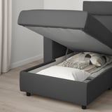 VIMLE 3-seat sofa with chaise longue, with headrest/Hallarp grey