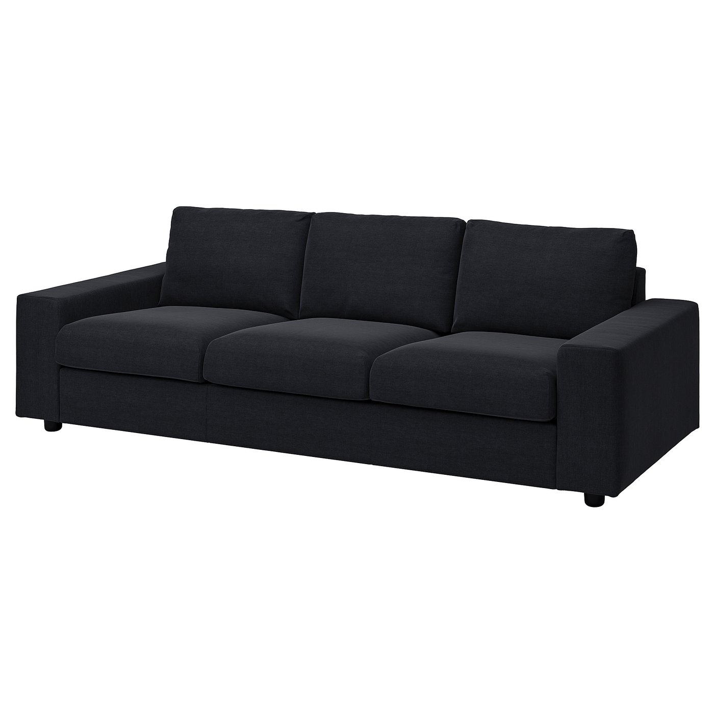 VIMLE 3-seat sofa, with wide armrests/Saxemara black-blue - IKEA