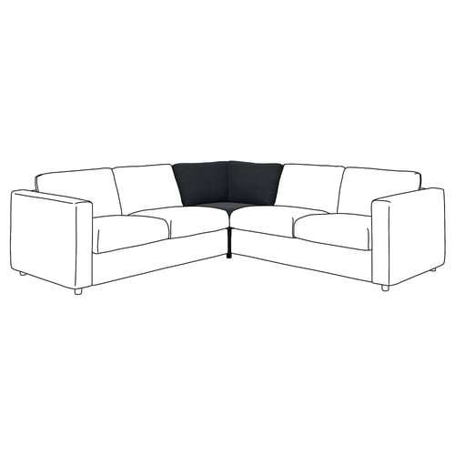 VIMLE sectional sofa: modern, black & white, l-shape, sleek lines, easy-clean fabric.