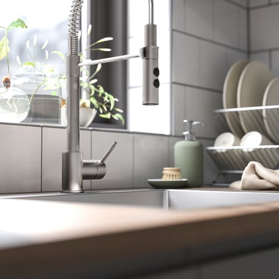 VIMMERN Kitchen mixer tap/handspray, stainless steel colour