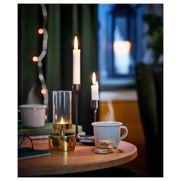 VINTER 2018 Lantern for tealight, gold-colour, 19 cm