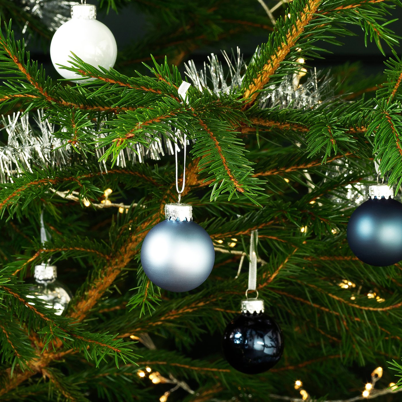 Vinter 2020 Decoration Bauble Glass Blue Silver Colour Ikea