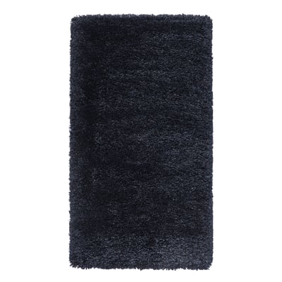 VOLLERSLEV Rug, high pile, dark blue, 80x150 cm