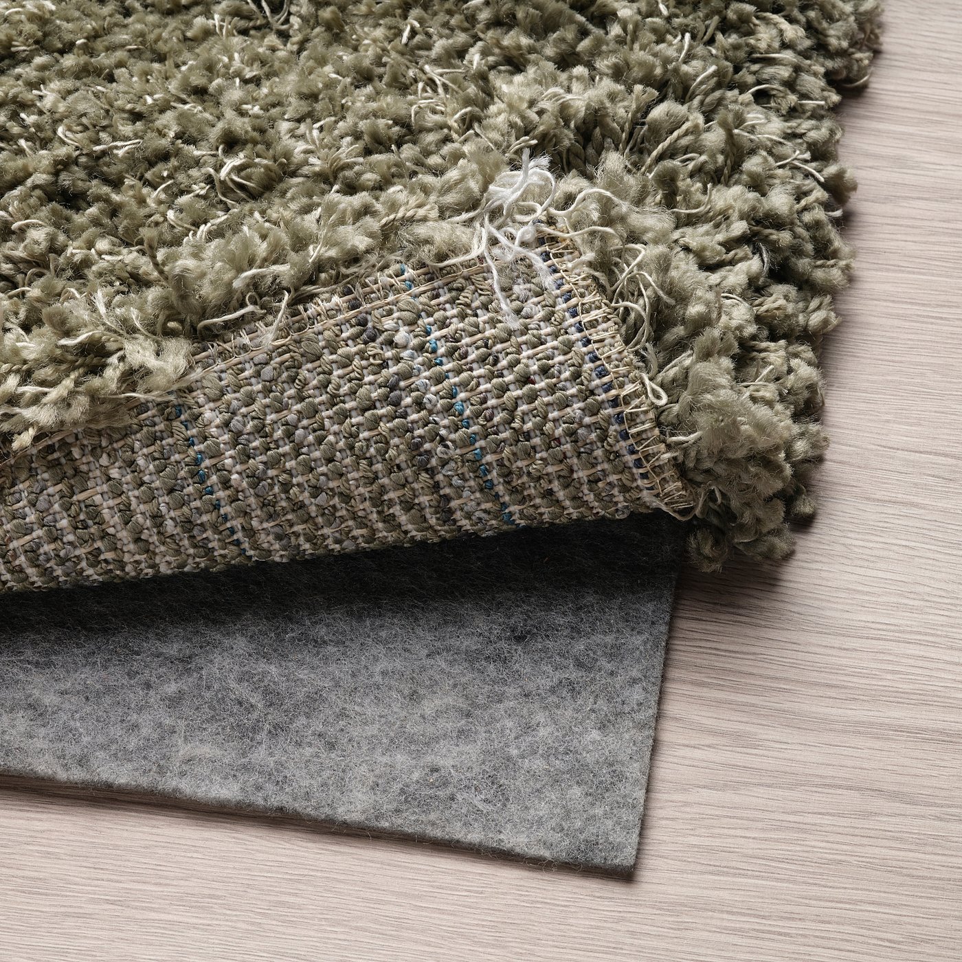 VOLLERSLEV rug, high pile, grey-green, 200x300 cm - IKEA