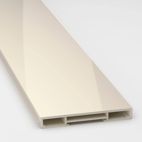 VOXTORP Plinth, high-gloss light beige, 220x8 cm