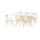 TONSTAD / LISABO Table and 6 chairs, off-white/ash, 200x85 cm