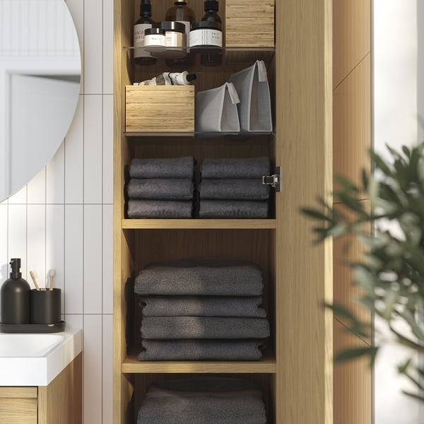 ÄNGSJÖN High cabinet with door, oak effect, 40x35x195 cm