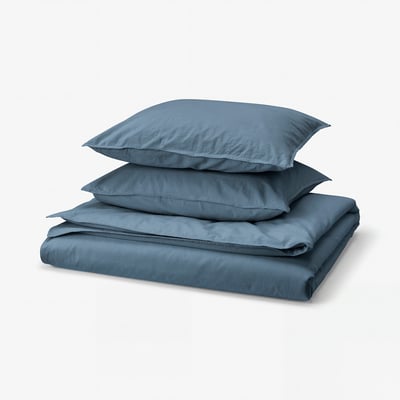 ÄNGSLILJA Duvet cover and 2 pillowcases, dark blue, 200x200/50x60 cm