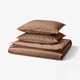 ÄNGSLILJA Duvet cover and 2 pillowcases, light brown, 200x200/50x60 cm