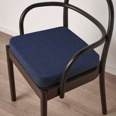 ÅKERVINDEFLY: blue memory foam chair pad - rectangle, non-slip base, washable cover.