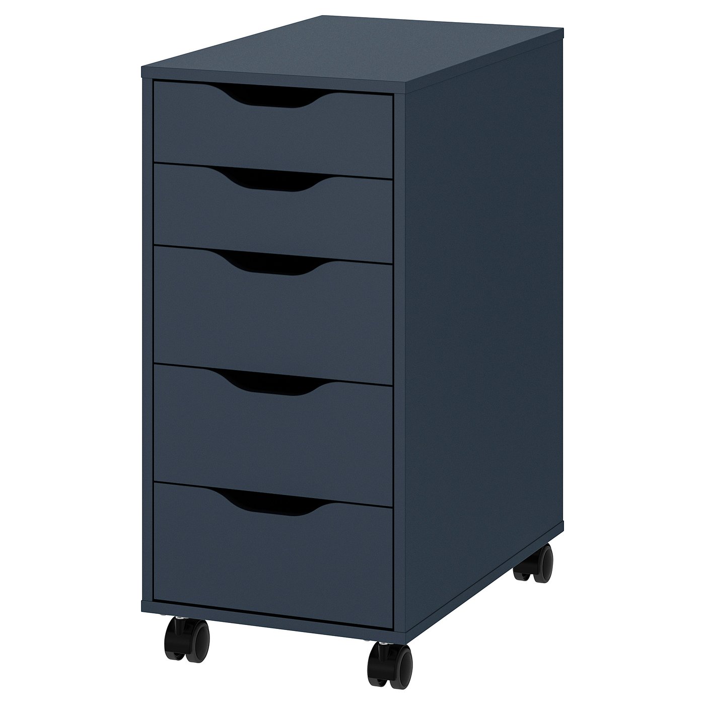 ALEX drawer unit on castors, black-blue, 36x76 cm - IKEA