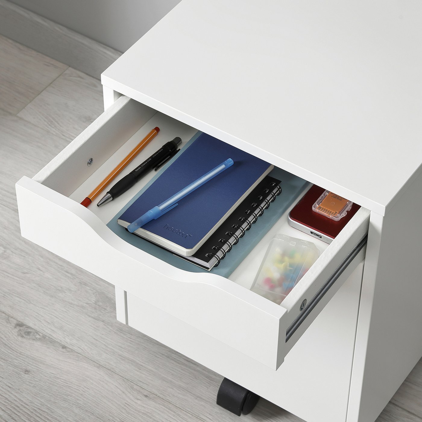 ALEX drawer unit on castors, white/black, 36x50 cm - IKEA