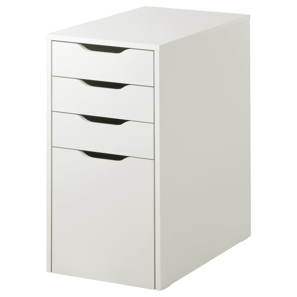 ALEX Drawer unit with drop-file storage, white, 36x70 cm