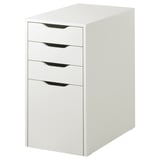 ALEX Drawer unit with drop-file storage, white, 36x70 cm
