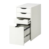 ALEX Drawer unit with drop-file storage, white, 36x70 cm