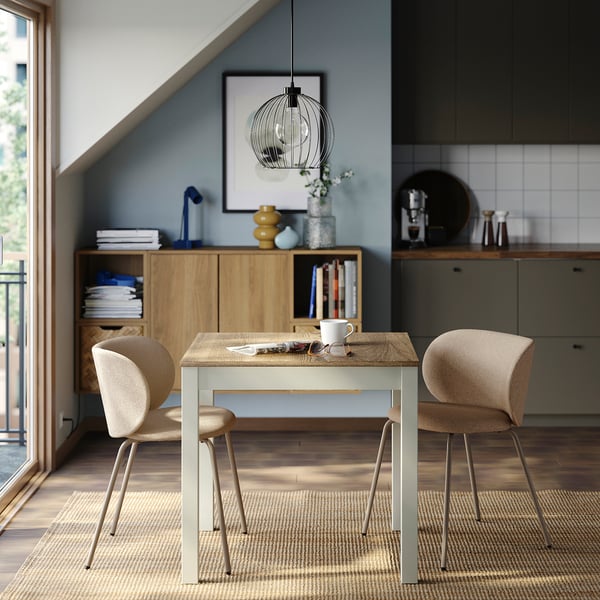 ÅLHULT / KRYLBO Table and 2 chairs, beige/brown/Tonerud dark beige, 80x74 cm