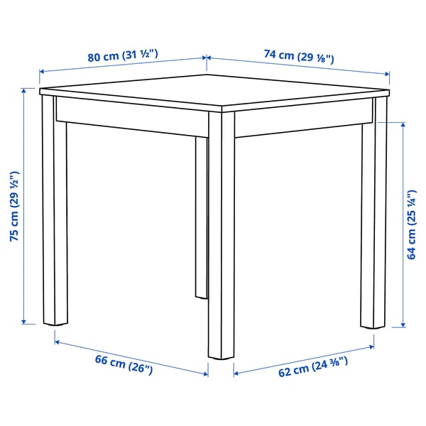 ÅLHULT / ODGER Table and 2 chairs, black/brown/red, 80x74 cm