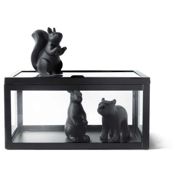 ALLUND Decoration set of 3, animal/black