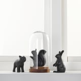 ALLUND Decoration set of 3, animal/black