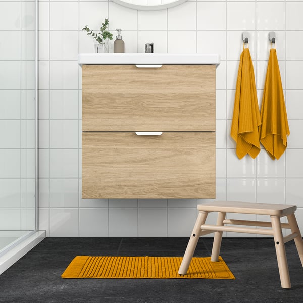 ALSTERN Bath mat, golden-yellow, 40x60 cm