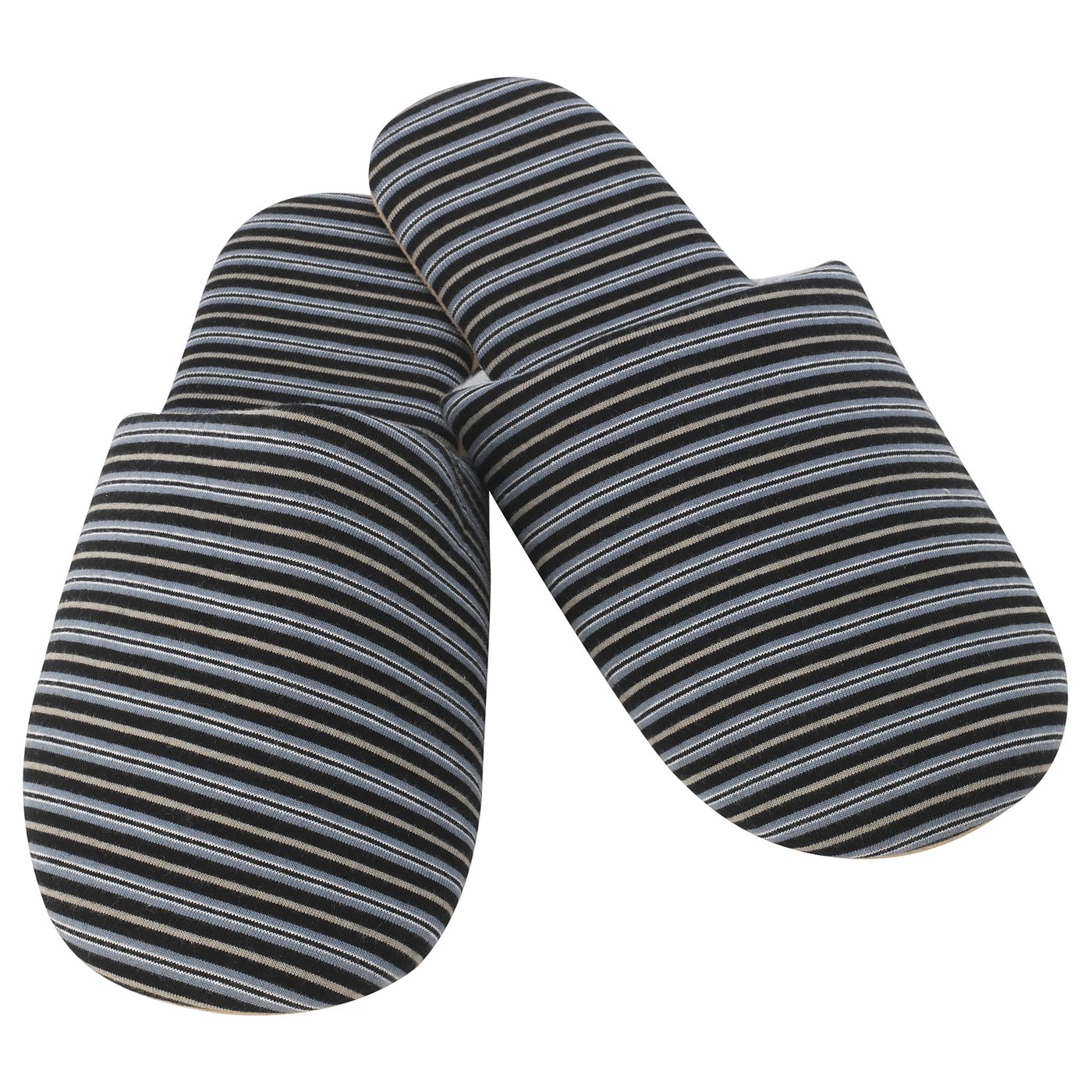 ANASJÖN Slippers black, grey stripe IKEA