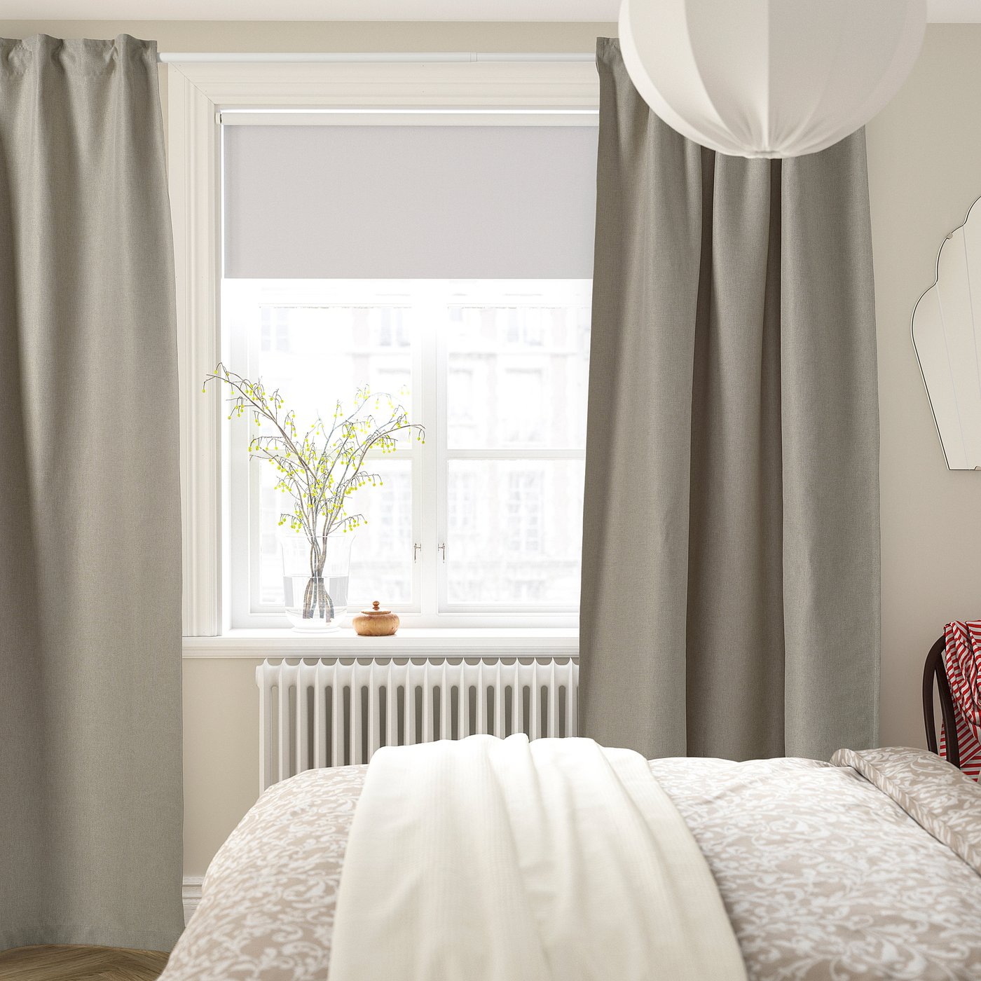 IKEA ANNAKAJSA カーテン 145x250cm 2枚セット 新品 ANNAKAJSA アンナカイサ ドレープカーテン 1組, ライトグレー