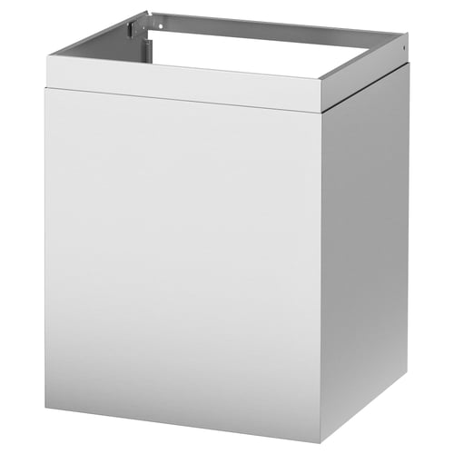 Single stainless steel exhaust hood cabinet, sleek modern design.