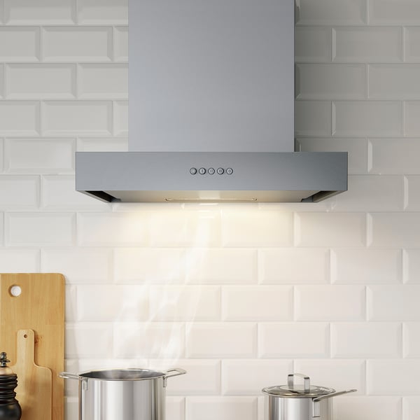 ANPASSA Extractor hood, silver-colour, 60 cm