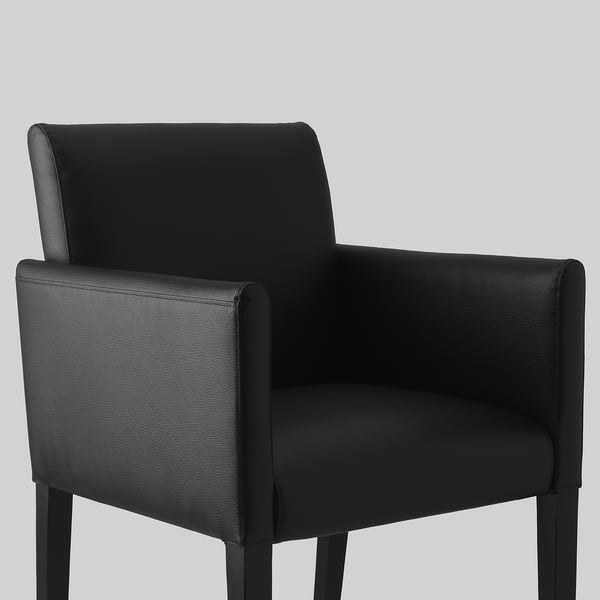 ASGRIM Chair with armrests, Bomstad black