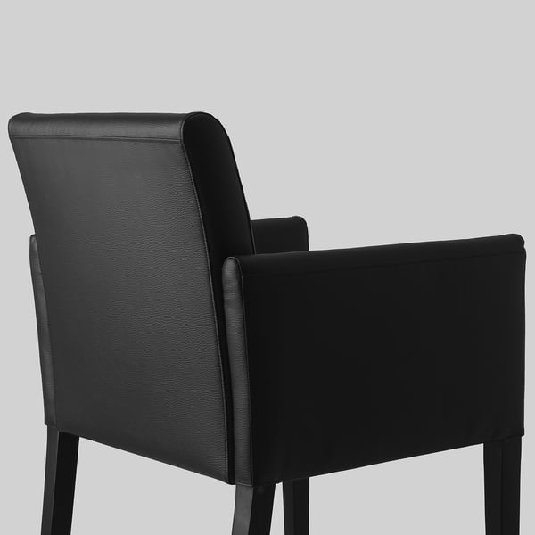 ASGRIM Chair with armrests, Bomstad black