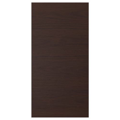Dark brown wooden-textured cabinet door, rectangular, made of durable melamine.