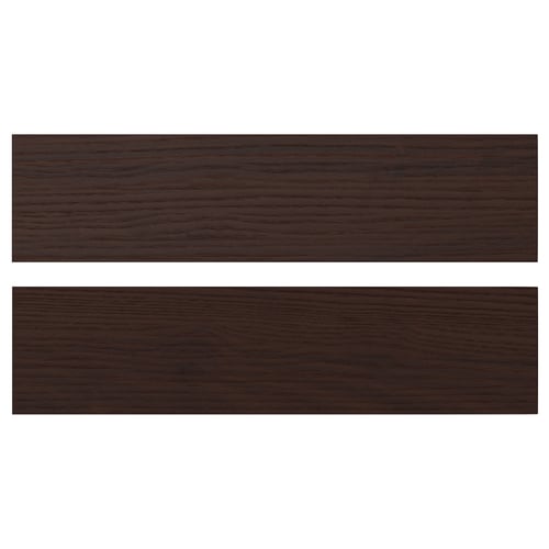 Two dark brown wooden rectangles. They are sleek and modern, made from melamine and particleboard, ideal for cabinetry.