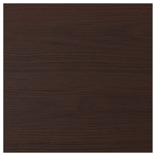 ASKERSUND dark brown wooden-looking tile, square, smooth texture, melamine surface.
