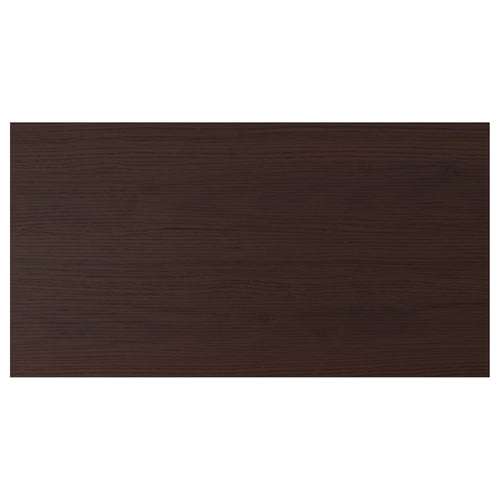ASKERSUND dark brown wood-patterned melamine front panel, rectangular, modern design, easy-clean surface.