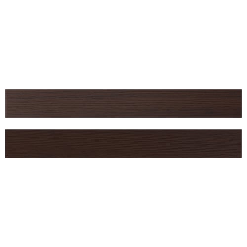 ASKERSUND dark brown wooden panels, rectangular shape, made of melamine and particleboard, perfect for kitchen cabinets.