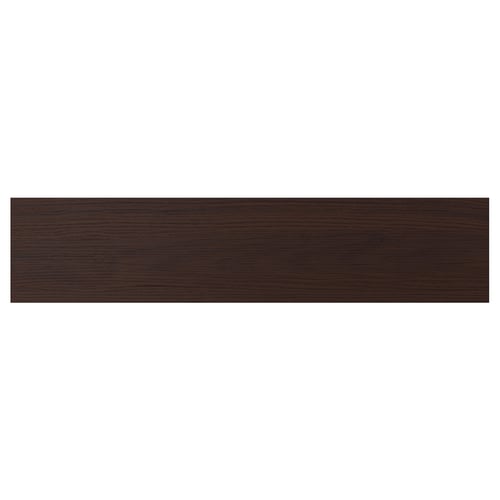 ASKERSUND dark brown melamine front panel with wood pattern.