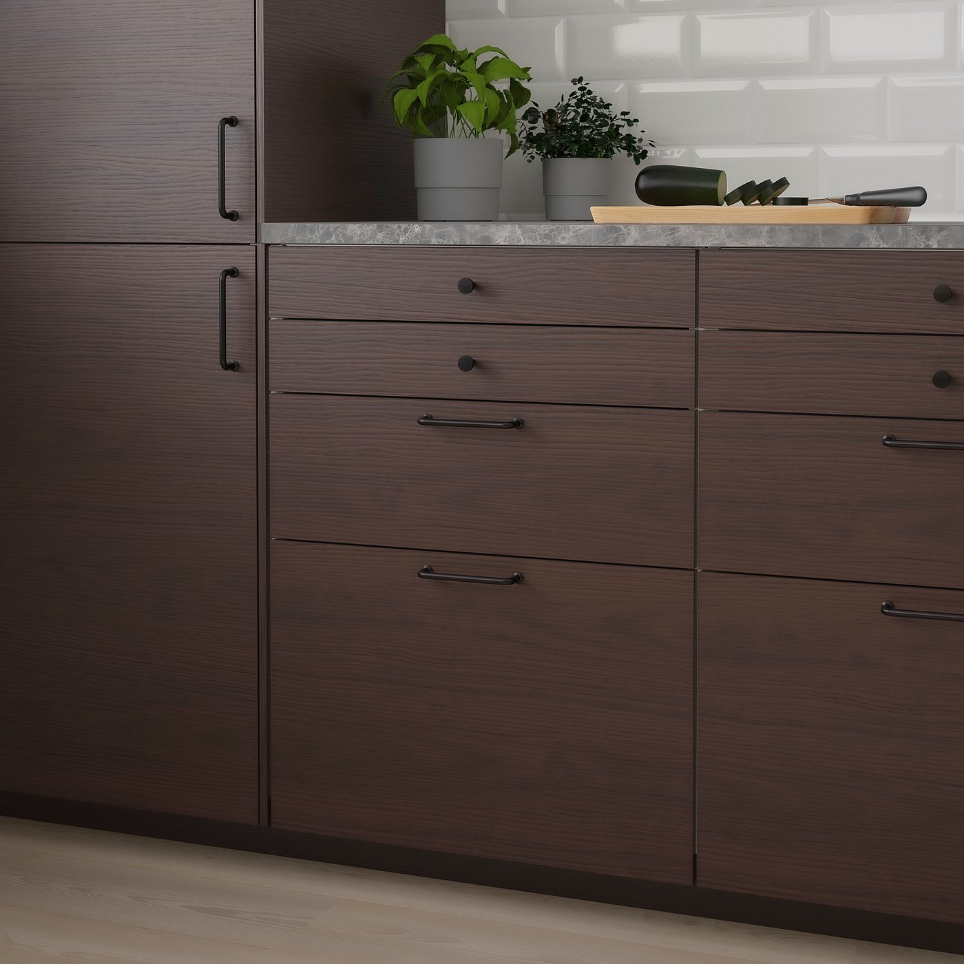 ASKERSUND drawer front, dark brown ash effect, 75x20 cm - IKEA
