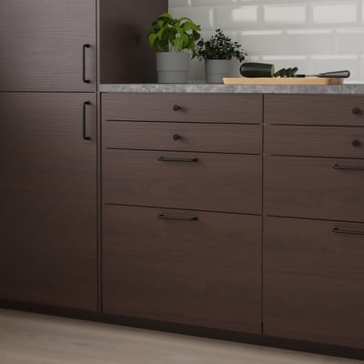 ASKERSUND Drawer front, dark brown ash effect, 40x40 cm