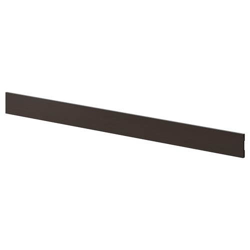 A dark brown ASKERSUND plinth, flat and rectangular, made of melamine.