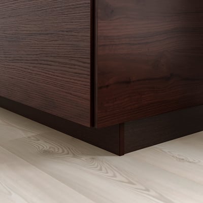 ASKERSUND Plinth, dark brown ash effect, 220x8 cm
