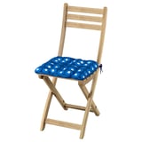 ASKHOLMEN Chair, outdoor, foldable acacia/Klösan dark blue