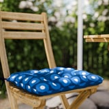 ASKHOLMEN Chair, outdoor, foldable acacia/Klösan dark blue