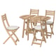 Option: ASKHOLMEN Gateleg table+4 chairs, outdoor, foldable acacia/Frösön/Duvholmen beige