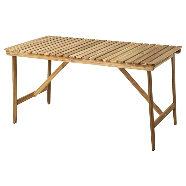 ASKHOLMEN Table, outdoor, acacia, 143x75 cm