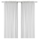 ASKKLOCKA Sheer curtains, 1 pair, white/with heading tape, 145x198 cm
