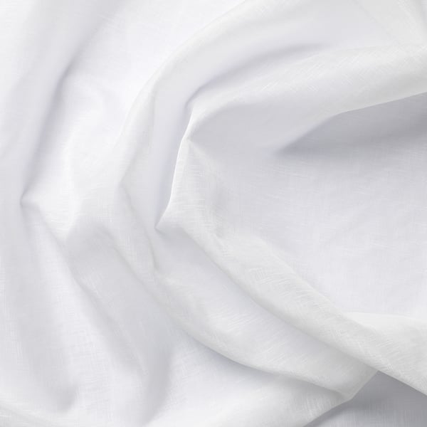ASKKLOCKA Sheer curtains, 1 pair, white/with heading tape, 145x198 cm