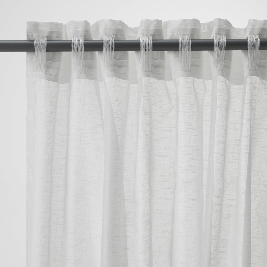 ASKKLOCKA sheer curtains, 1 pair, white, 145x198 cm IKEA